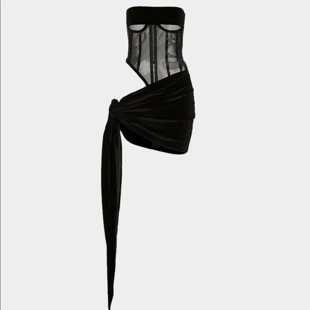 Corset mesh two piece dress